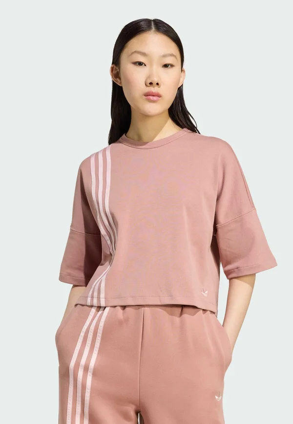 OFF PLACED STRIPES - Print T-shirt - warm clay