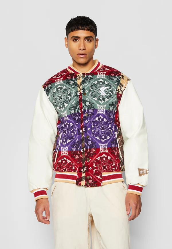 OG BLOCK PAISLEYCOLLEGE - Bomber Jacket - dark red multicolor