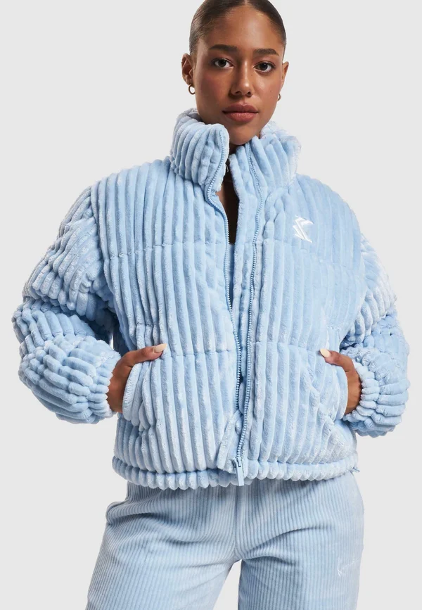 OG FUZZY CORDUROY SHORT PUFFER - Winter jacket - light blue
