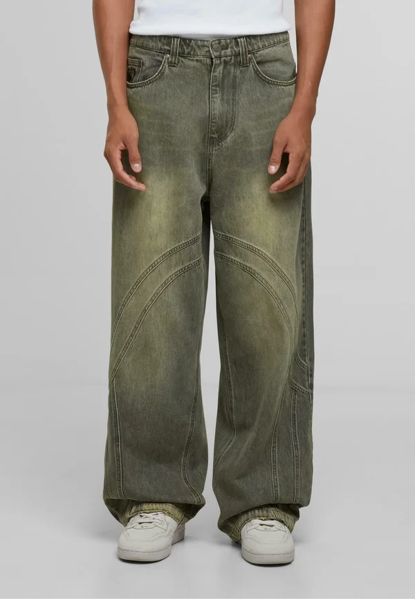 OG WASHED WAVY SEAMS - Relaxed fit jeans - dark black green