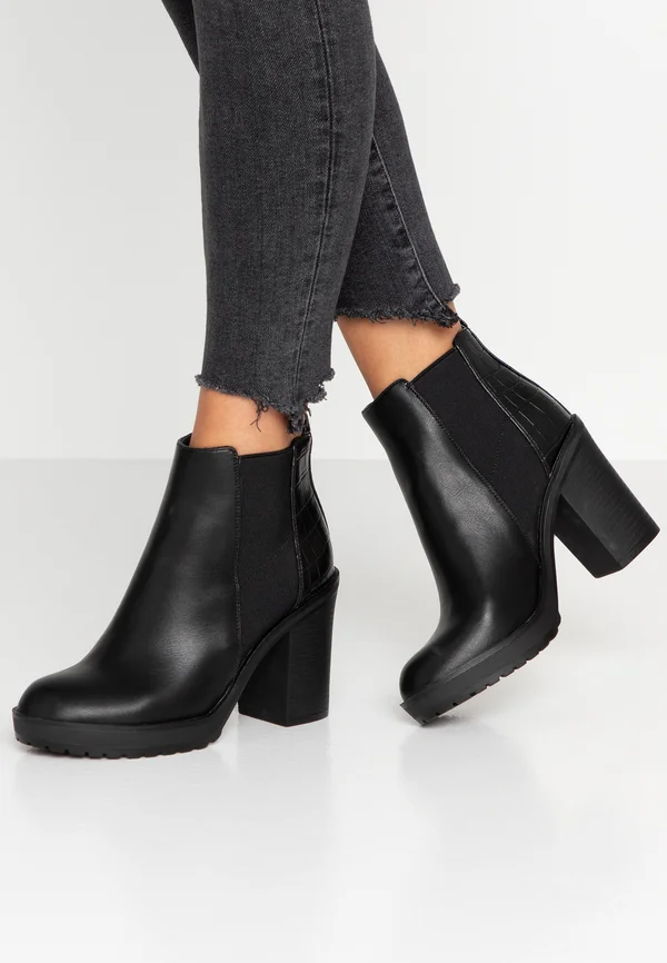 ONLBOO LOOP - High heeled ankle boots - black