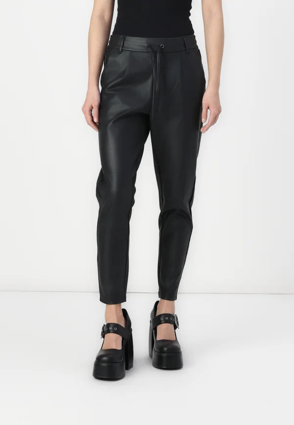 ONLPOPTRASH EASY COATED PANT - Trousers - black
