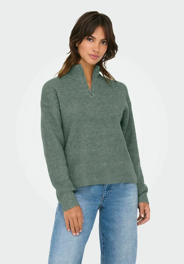 ONLTOKYO SOLID ZIP NOOS - Jumper - grün