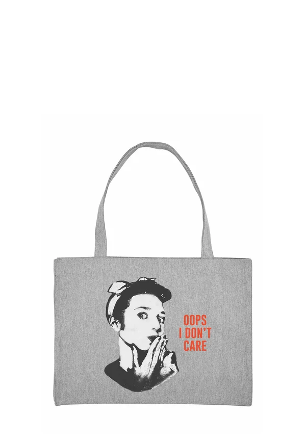 OOPS I DONT CARE PRINT - Tote bag - mottled grey