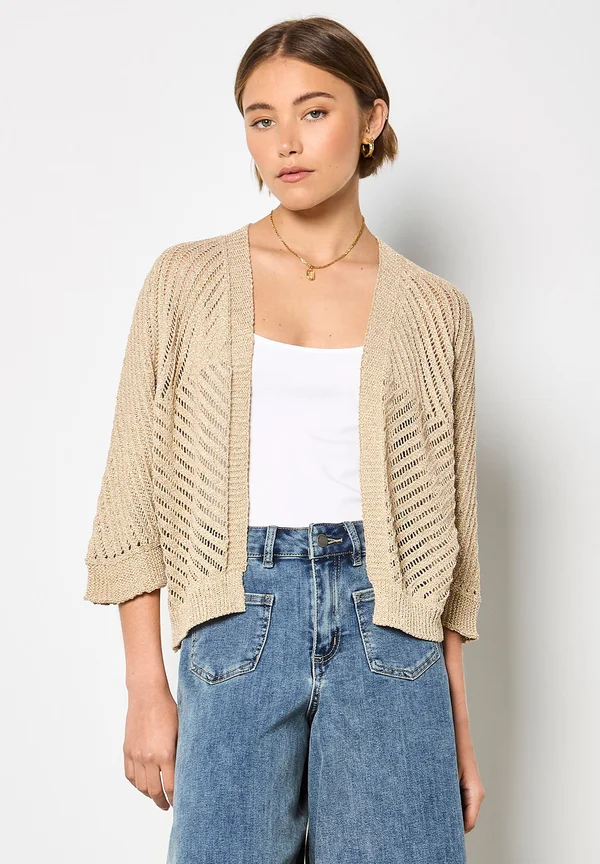 OPEN  - Cardigan - mustard