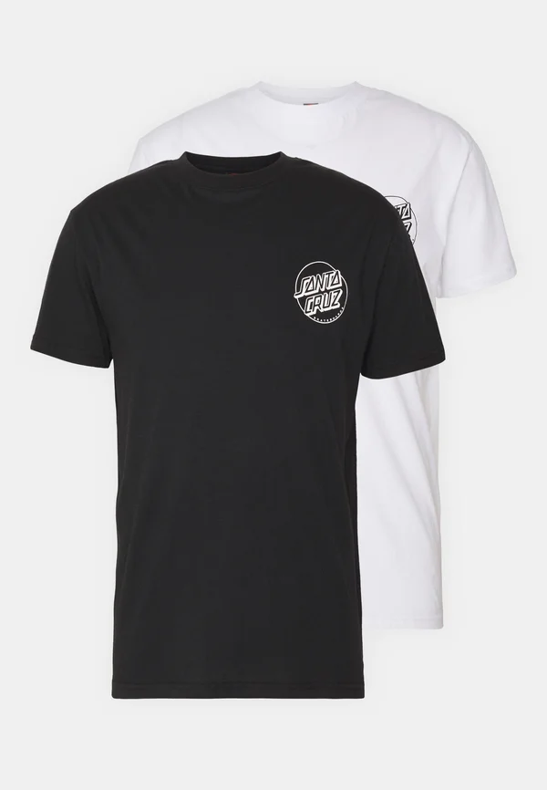OPUS DOT CHEST UNISEX 2 PACK - Print T-shirt - black/white