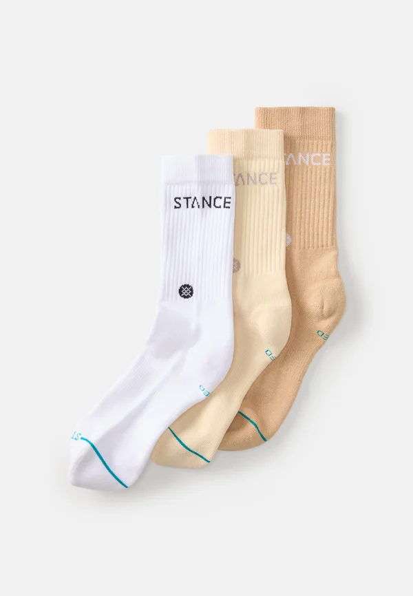 ORIGIN 3 PACK CREW UNISEX - Socks - cream/beige/light brown