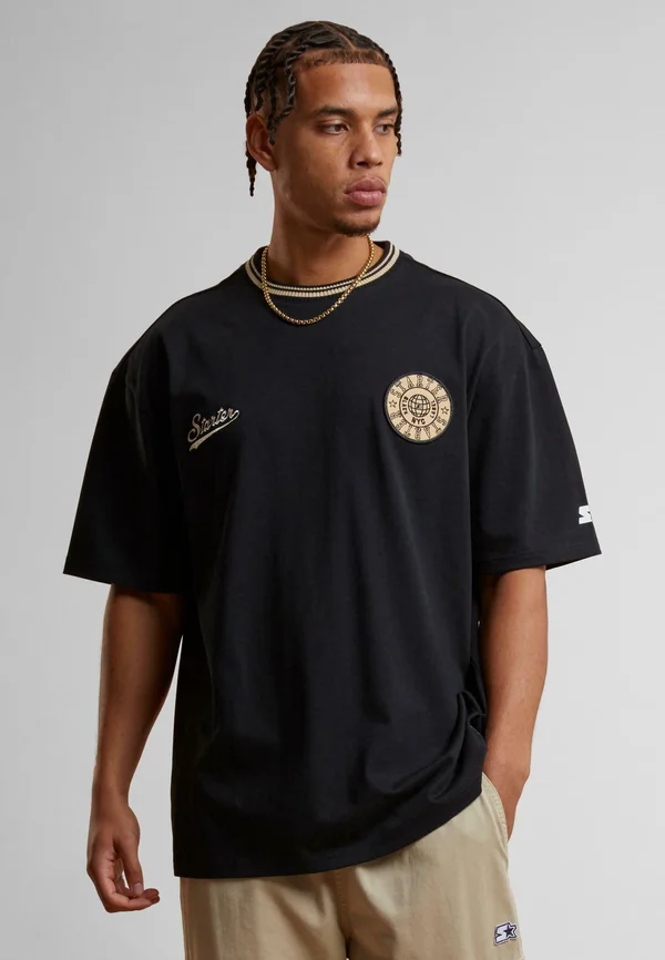 OVERSIZED HEAVY COLLEGE TEE - Basic T-shirt - black