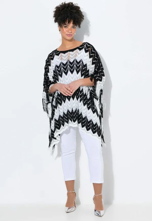 OVERSIZED, MIT GLITZER - Cape - black