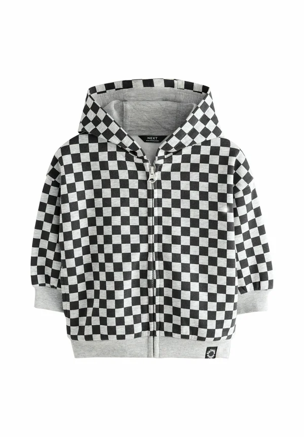 OVERSIZED ZIP THROUGH. - Zip-up sweatshirt - black/white checkerboard