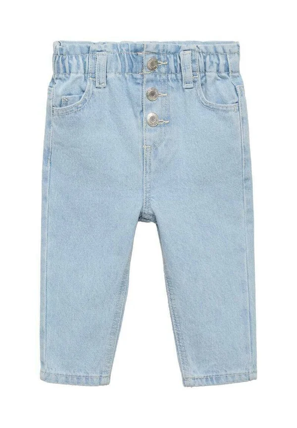 PAPER BAG WITH BUTTONS - Straight leg jeans - light blue