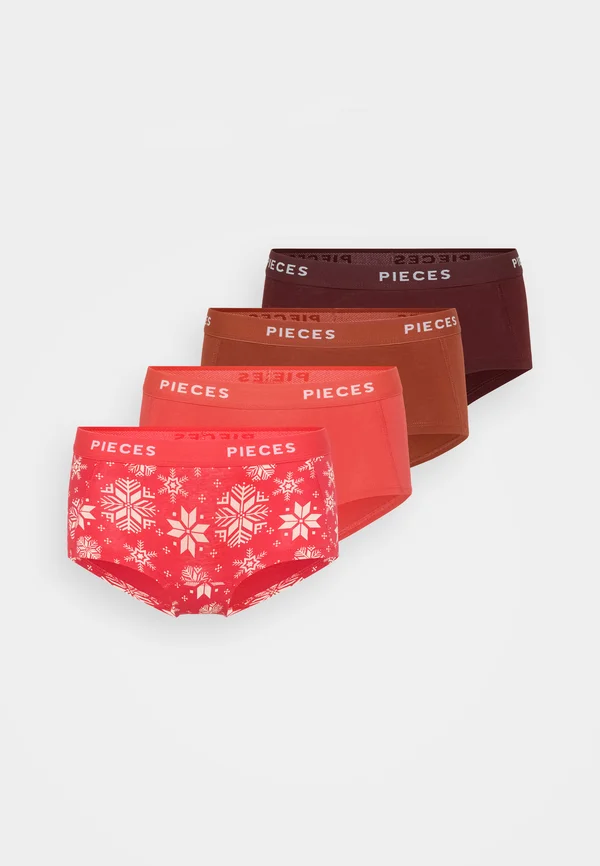 PCLOGO LADY 4 PACK - Pants - chocolate truffle/red/bordeaux/red/white