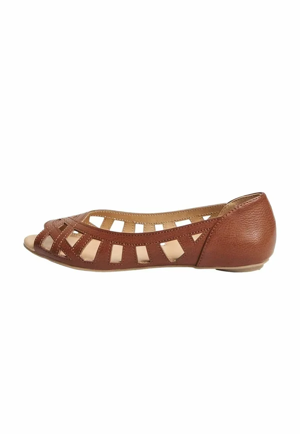 Peeptoe ballet pumps - brown