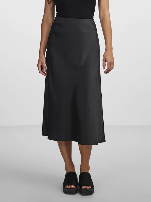 PELLA MIDI - A-line skirt - black