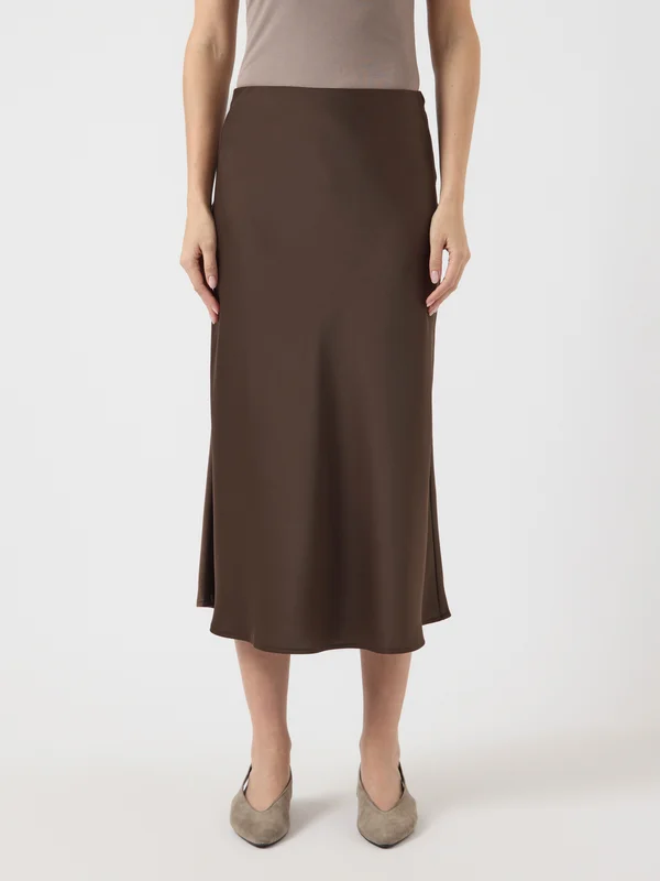 PELLA MIDI - A-line skirt - chocolate brown