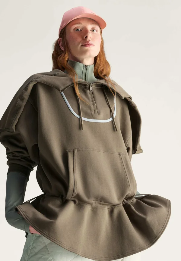 PEPLUM  - Hoodie - brown moss