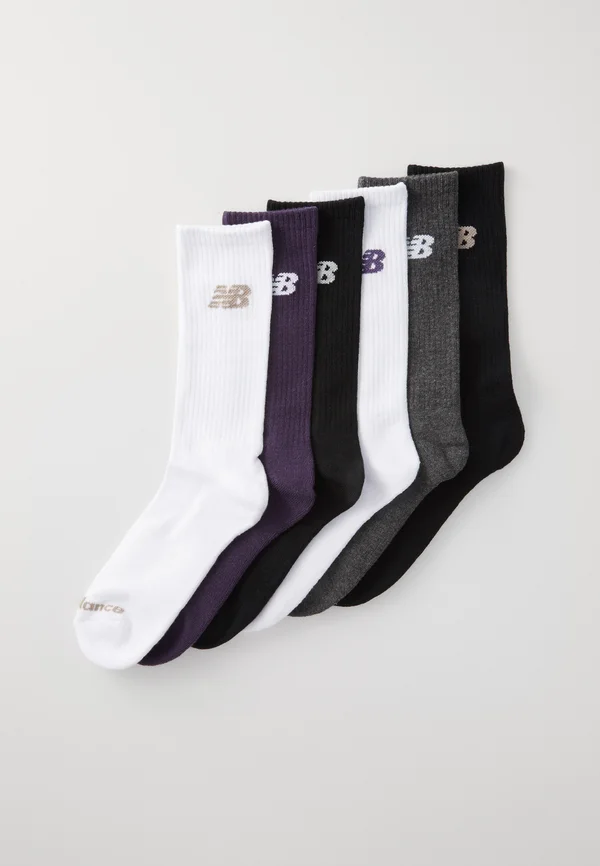 PERFORMANCE CREW SOCKS UNISEX 6 PACK - Sports socks - white/purple/charcoal/black