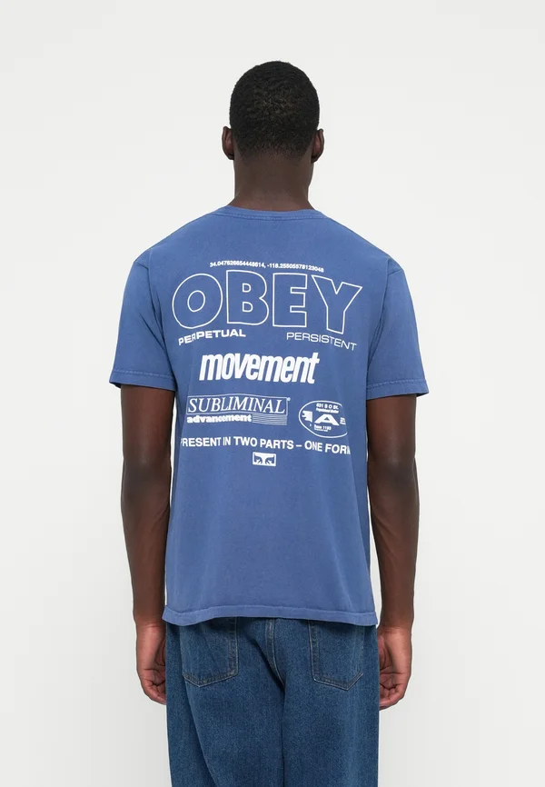 PERSISTENT MOVEMENT - Print T-shirt - pigment dark denim