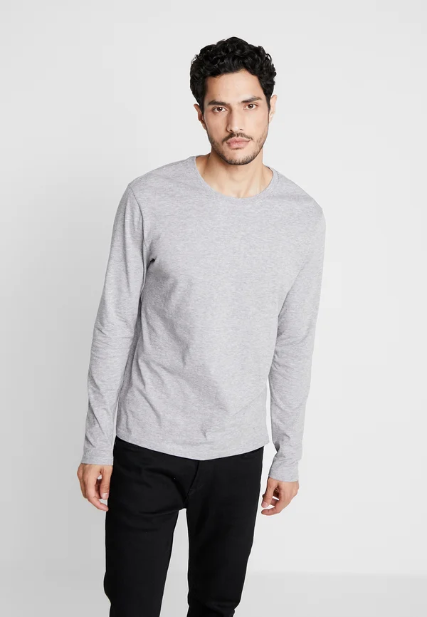 PI-YT-BAS0-0122 LONG SLEEVE TEE / 802 - BLACK - Long sleeved top - mottled grey