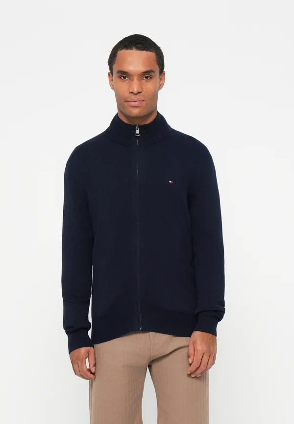 PIMA ORG CTN CASHMERE ZIP THRU - Cardigan - desert sky