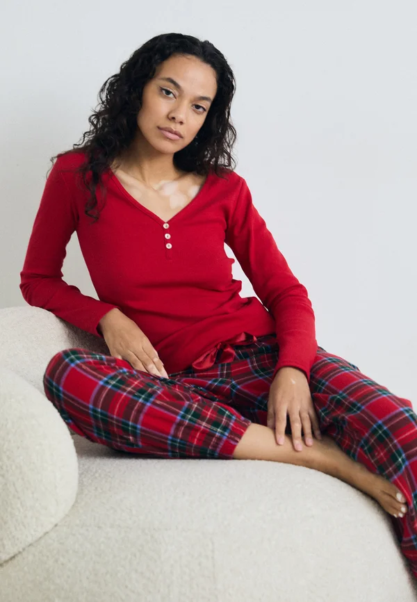 PJ CHECK CUFF - Pyjama set - red