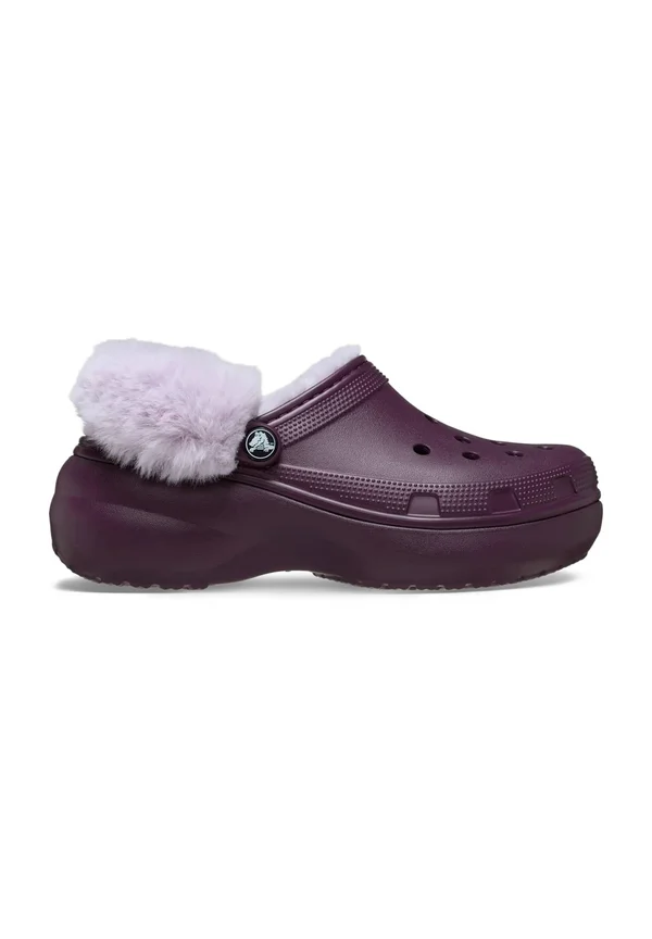 PLATFM LINED FUZZ STRAP  - Mules - plush plum