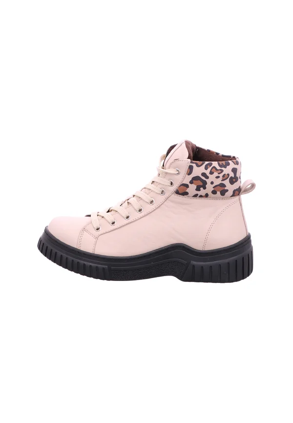 Platform ankle boots - beige multi