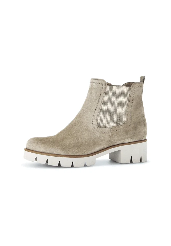 Platform ankle boots - beige