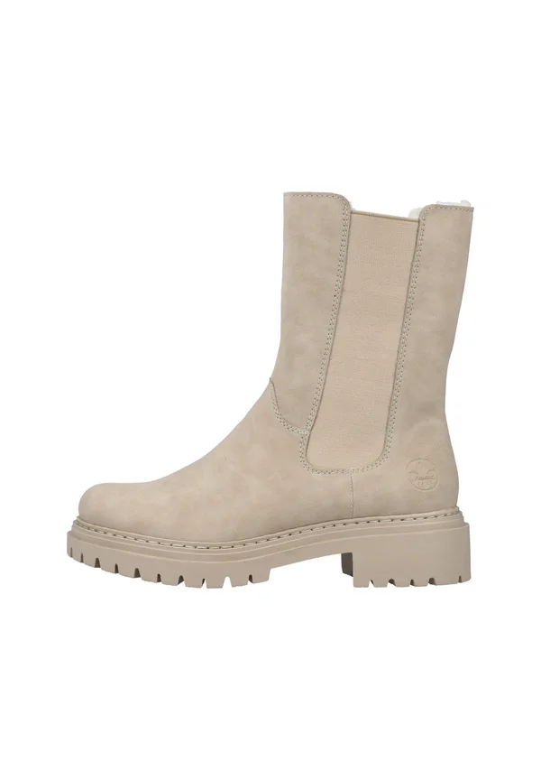 Platform ankle boots - beige