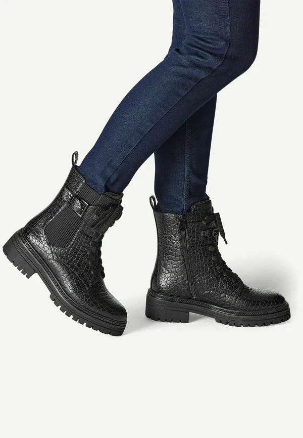 Platform ankle boots - black str