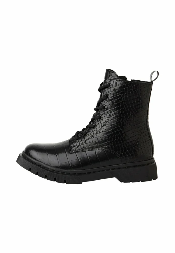 Platform ankle boots - black struct.