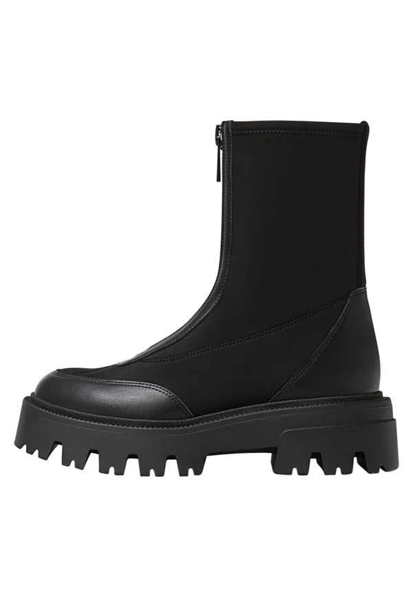 Platform ankle boots - black