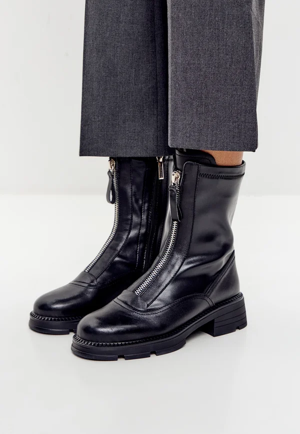 Platform ankle boots - black