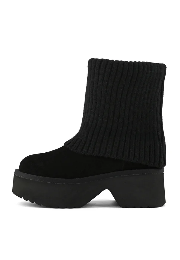 Platform ankle boots - black