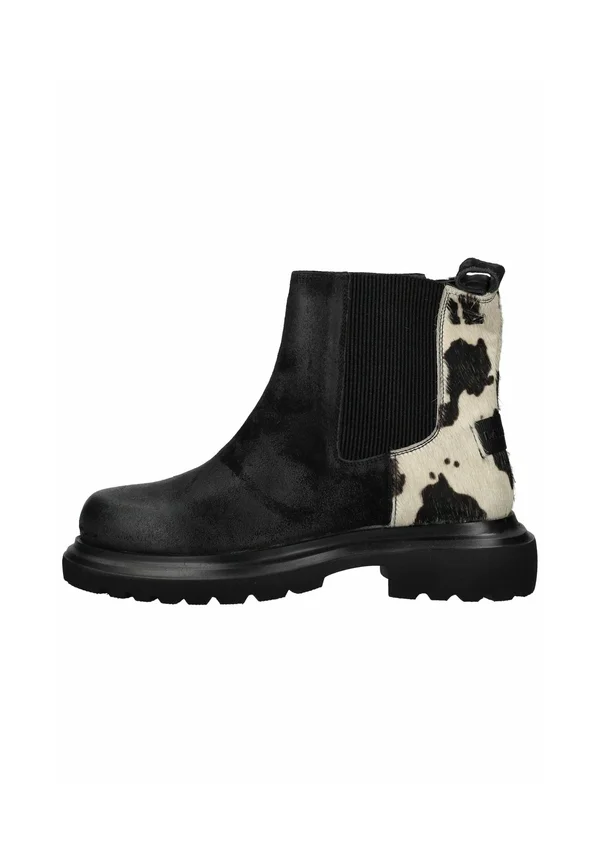 Platform ankle boots - blk white