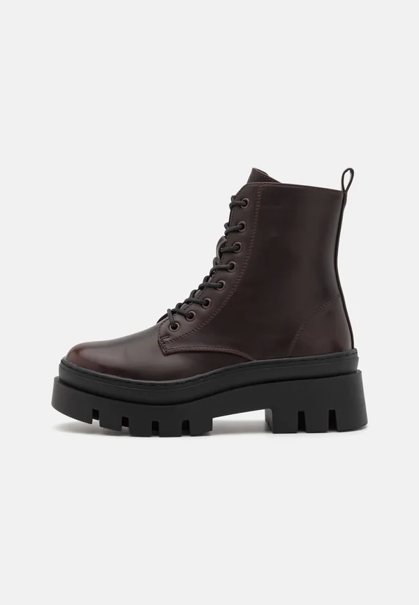 Platform ankle boots - bordeaux