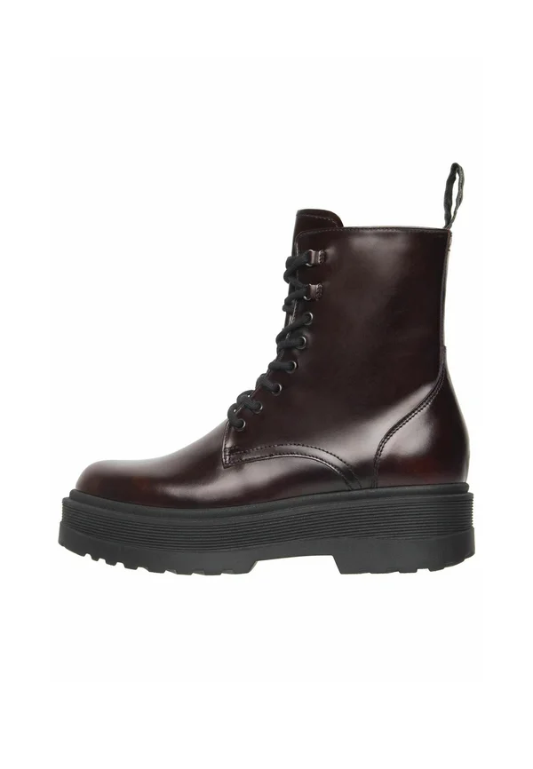 Platform ankle boots - bordo