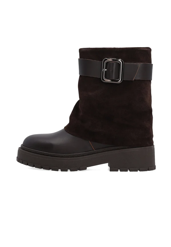 Platform ankle boots - brown