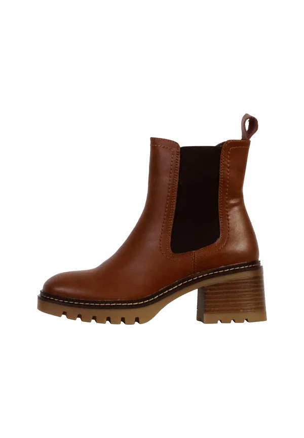 Platform ankle boots - camel