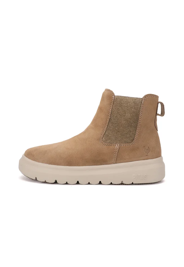 Platform ankle boots - camel