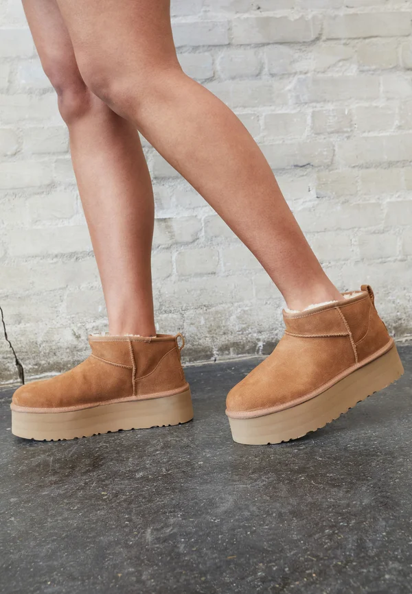 Platform ankle boots - chestnut