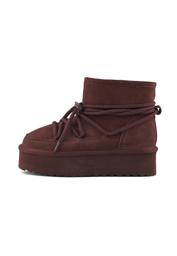 Platform ankle boots - chocolate
