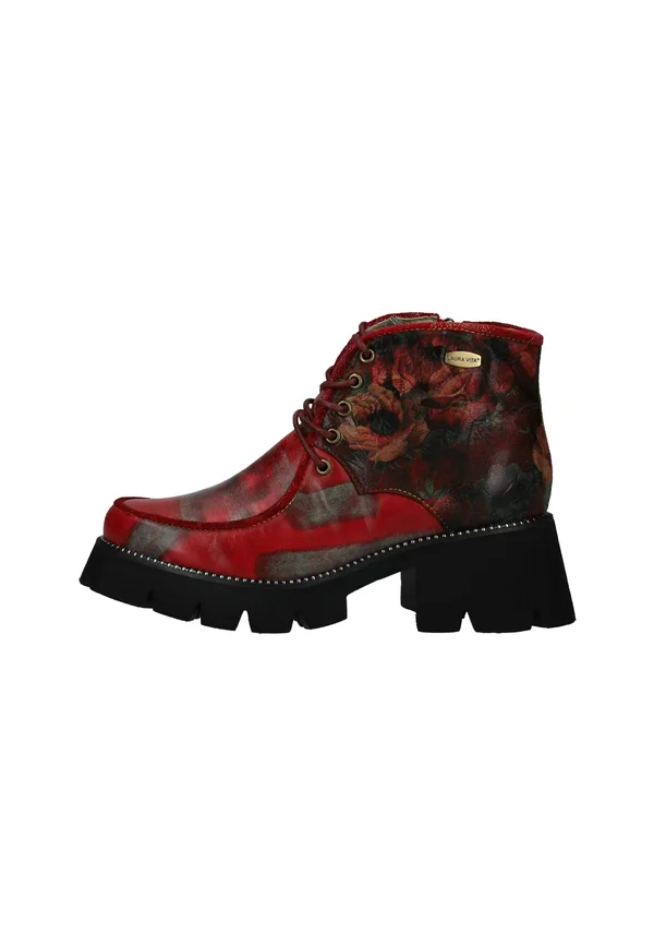Platform ankle boots - dark red brown