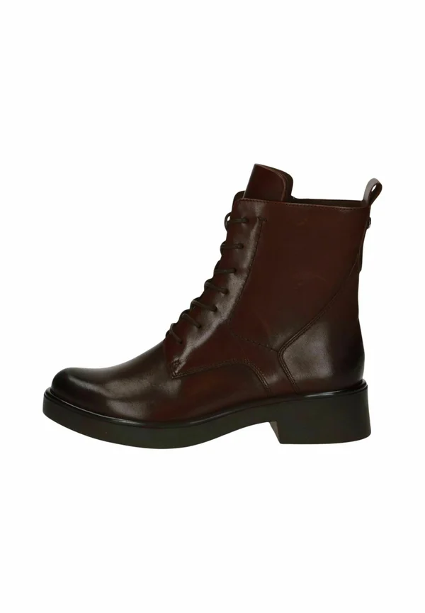 Platform ankle boots - dk brown nappa