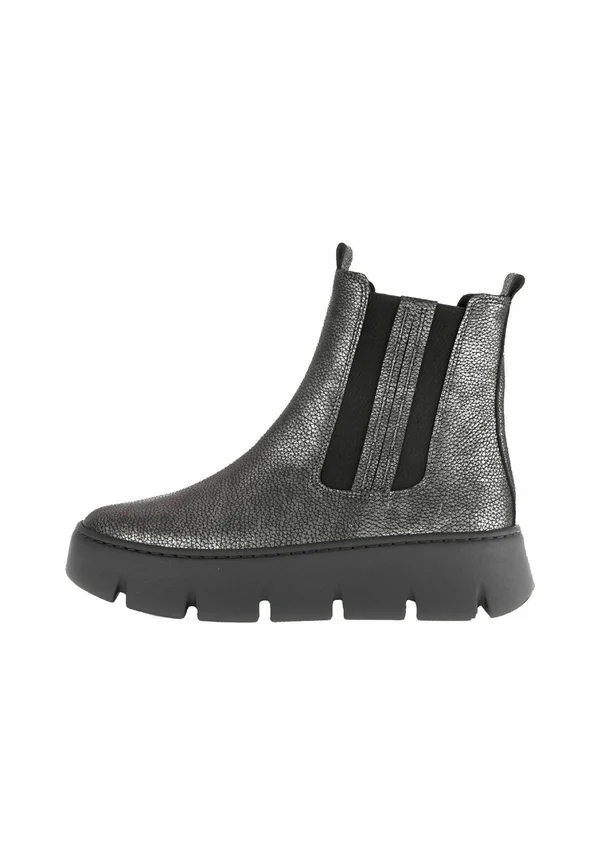 Platform ankle boots - grey schwarz