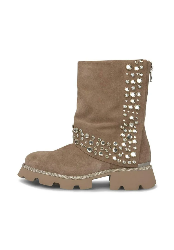 Platform ankle boots - light brown