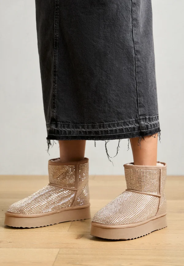 Platform ankle boots - marrón jaspeado