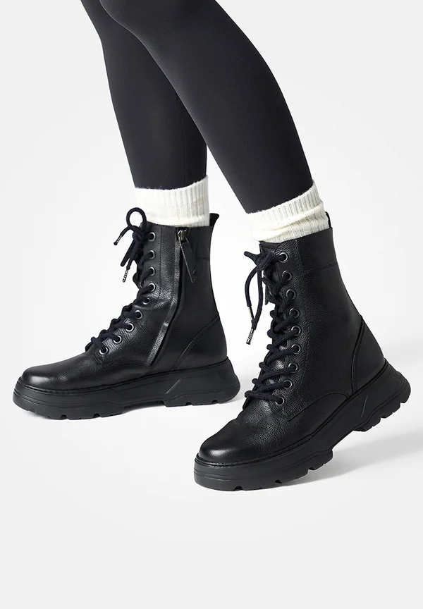 Platform ankle boots - schwarz