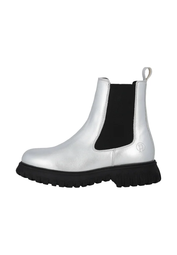 Platform ankle boots - silber