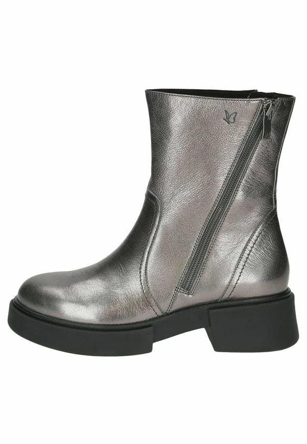 Platform ankle boots - stone metallic